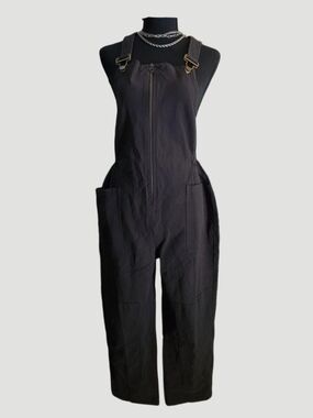 Noble Ash Black Utility Zip-Front Overalls